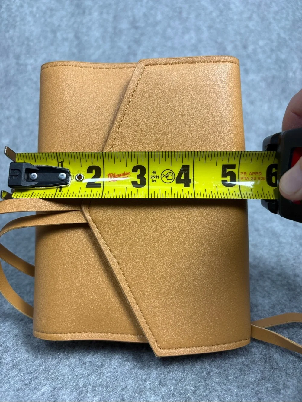 Glass Ladder & Co Camel Vegan Leather Travel Jewelry Organizer Roll